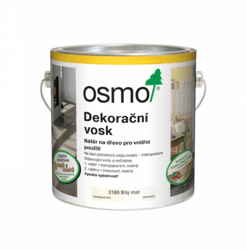 OSMO Color OSMO Dekoračný vosk - intenzívny  - 3186 - biely mat - 0,75 L