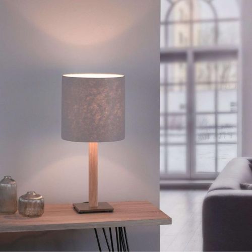Lucande Elif stolná lampa plsť, hranatá, prír. dub