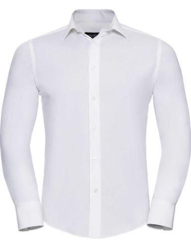 RUSSELL COLECTION Pánska čašnícka košeľa dlhý rukáv -slim fit - 4 farby Biela,S