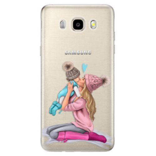 Odolné silikónové puzdro iSaprio - Kissing Mom - Blond and Boy - Samsung Galaxy J5 2016