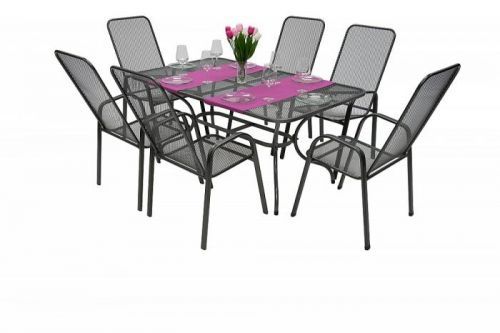 Unikov Záhradná kovová zostava SANDRA 1+6 stůl 145x90 cm U506
