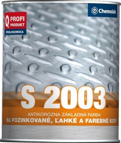 Chemolak S 2003 Základná syntetická farba na ľahké kovy - 0111 - šedá - 4,5 L