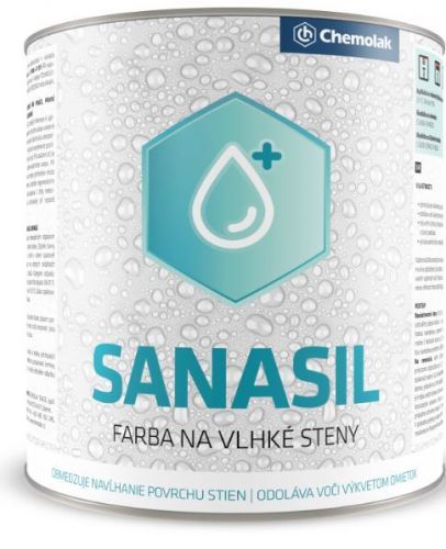 Chemolak Sanasil - farba na vlhké steny - 0100 - biely - 0,6 L