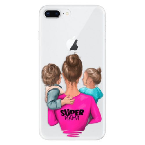 Odolné silikónové puzdro iSaprio - Super Mama - Boy and Girl - iPhone 8 Plus