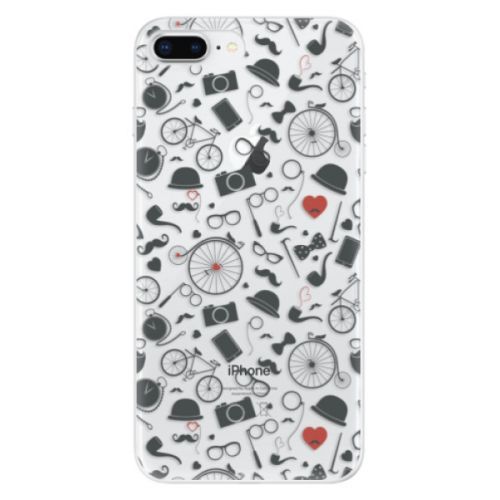 Odolné silikónové puzdro iSaprio - Vintage Pattern 01 - black - iPhone 8 Plus