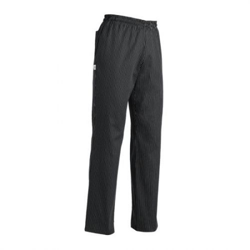 EGOCHEF Kuchárske nohavice BIG BOY, jemné biele pásy, veľkosti 5XL - 7XL 5XL