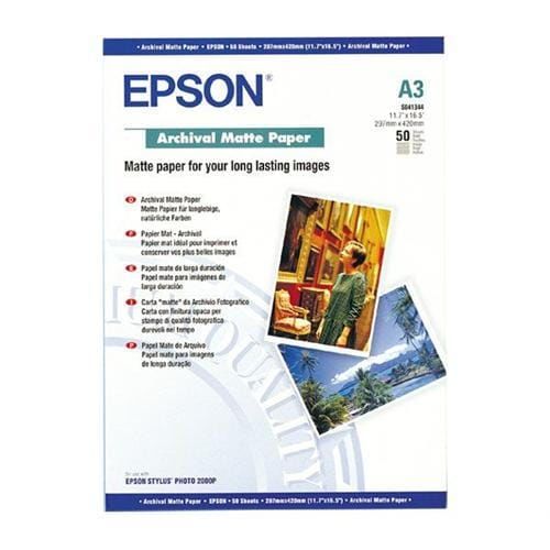 Papier EPSON S041344 Archival Matte 194g/m2, A3, 50ks C13S041344