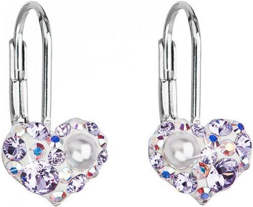 Evolution Group Srdiečkové náušnice 31125.9 violet opal