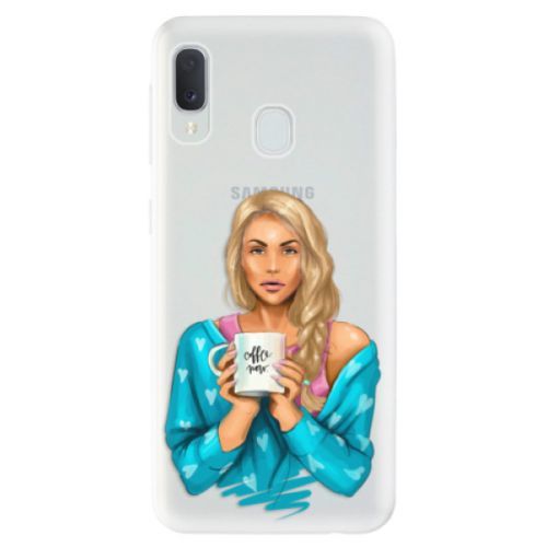 Odolné silikónové puzdro iSaprio - Coffe Now - Blond - Samsung Galaxy A20e