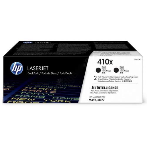 HP originál toner CF410XD, black, 13000 (2x6500)str., HP 410X, high capacity, HP LJ Pro M452, MFP M377, MFP M477, dual pack, 680g