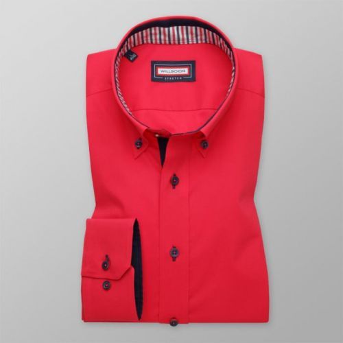 Pánska košeľa Slim Fit s tmavo modrými kontrastnými prvkami 11646