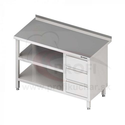 Pracovný stôl so zásuvkami - s dvomi policami 900x700x850mm