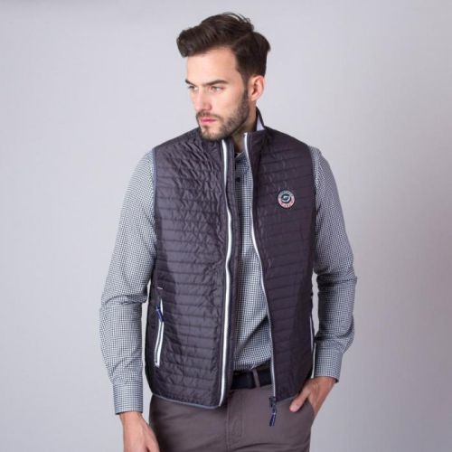 Pánska prešívaná vesta (výška 176-182) 6634 v grafitové farbe