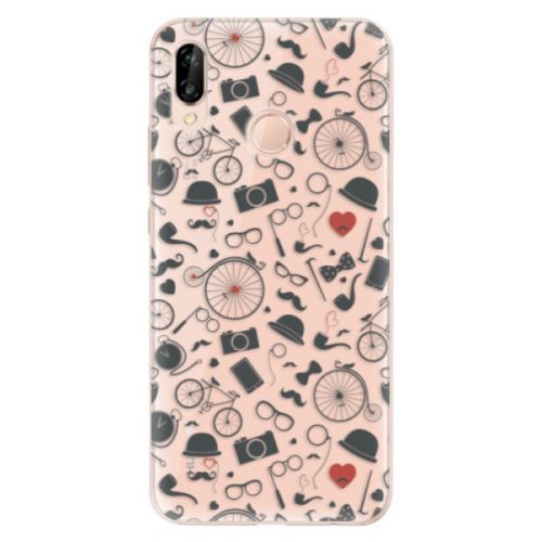 Odolné silikónové puzdro iSaprio - Vintage Pattern 01 - black - Huawei P20 Lite