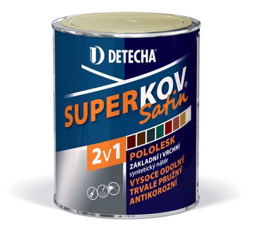DETECHA  Superkov satin - vysokoodolný antikorózny syntetický náter - RAL 9003 - signálna biela - 0,8 kg