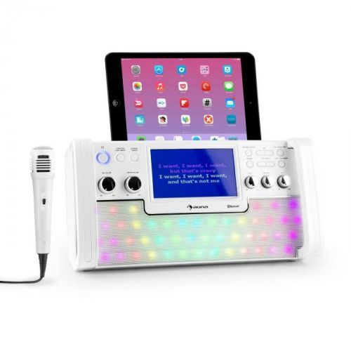 Auna DiscoFever, biely, bluetooth karaoke systém, LED, 7