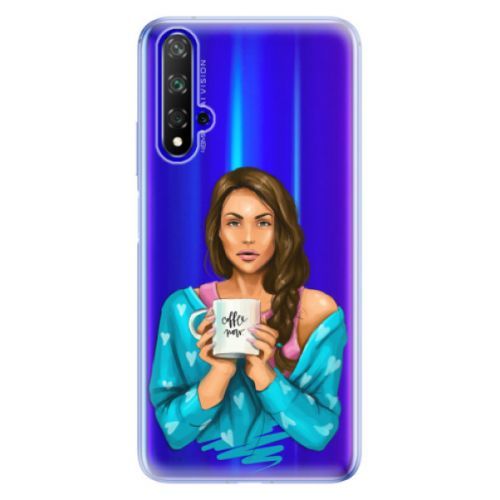 Odolné silikónové puzdro iSaprio - Coffe Now - Brunette - Huawei Honor 20