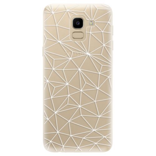 Odolné silikónové puzdro iSaprio - Abstract Triangles 03 - white - Samsung Galaxy J6