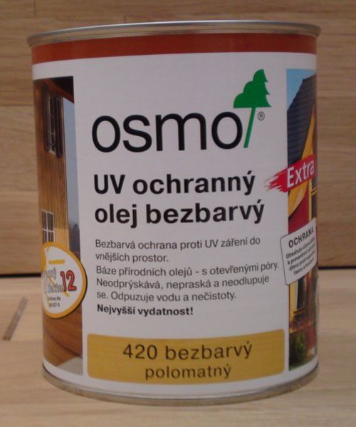 OSMO Color OSMO UV Ochranný olej 420 - prírodny olej s biocidom - 420 - bezfarebný extra - 0,75 L