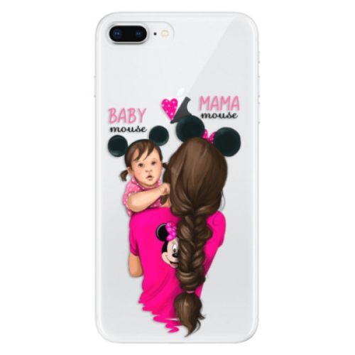 Odolné silikónové puzdro iSaprio - Mama Mouse Brunette and Girl - iPhone 8 Plus