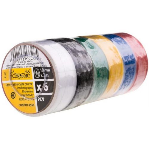 Pásky izolačné 19 x 0,13 mm x 3 m, 6 ks.