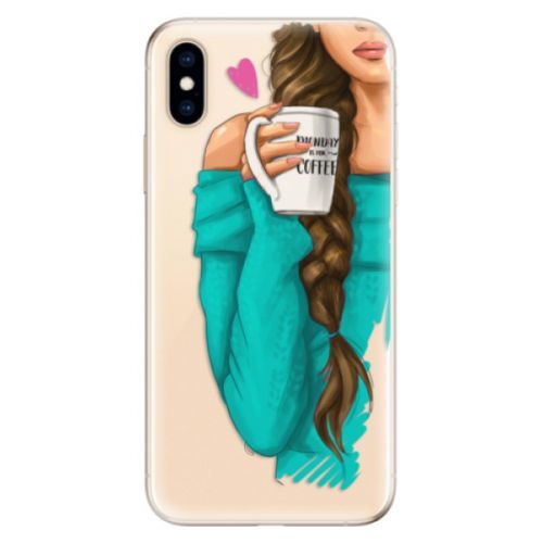 Odolné silikónové puzdro iSaprio - My Coffe and Brunette Girl - iPhone XS