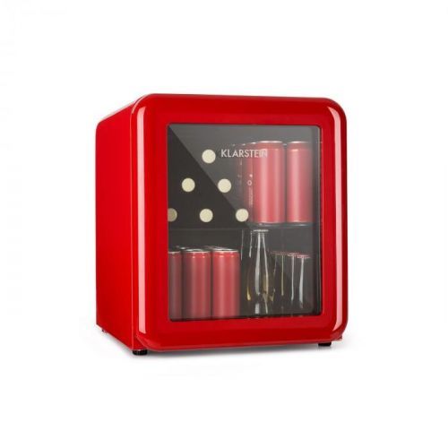 Klarstein PopLife, chladnička na nápoje, chladnička, 48 litrov, 0 - 10 °C, retro dizajn, červená