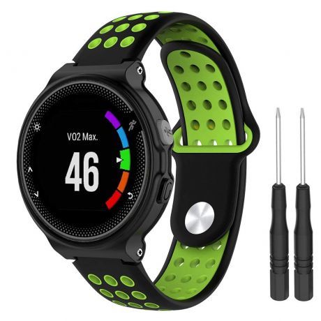 Garmin Forerunner 235 Silicone Sport remienok, Black/Green