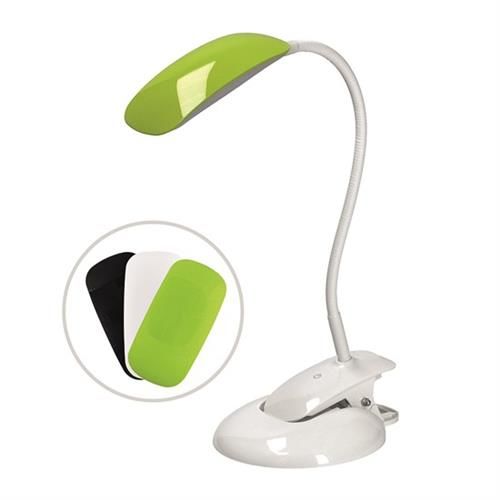 Solight LED stmievateľná lampička 2v1, podstavec aj klip, 5W 4000K, 3 farebné kryty WO42