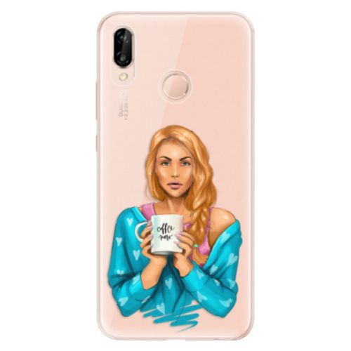Odolné silikónové puzdro iSaprio - Coffe Now - Redhead - Huawei P20 Lite