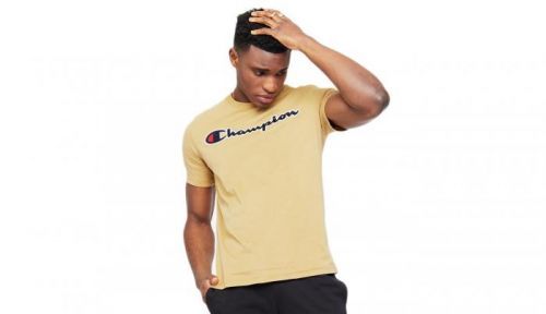 Champion Script Logo T-Shirt svetlohnedé 214194_S20_YS042