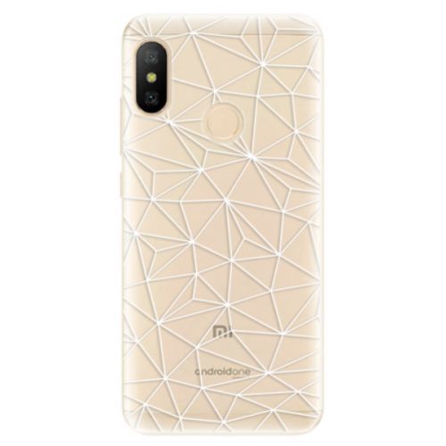 Odolné silikónové puzdro iSaprio - Abstract Triangles 03 - white - Xiaomi Mi A2 Lite