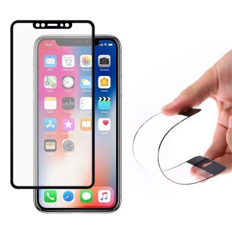 MG Full Cover Flexi Nano Hybrid ochranné sklo na iPhone 11 Pro / XS / X, čierne