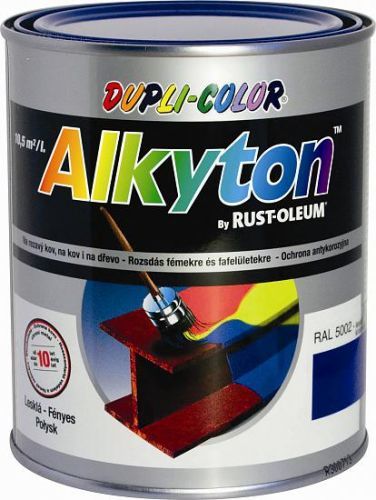 RUST OLEUM ALKYTON - antikorózna farba na hrdzu 2v1 - RAL 9005 - čierna matná - 750 ml