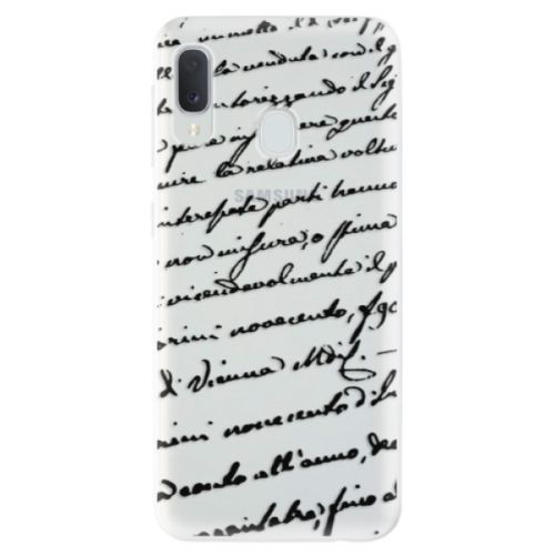 Odolné silikónové puzdro iSaprio - Handwriting 01 - black - Samsung Galaxy A20e