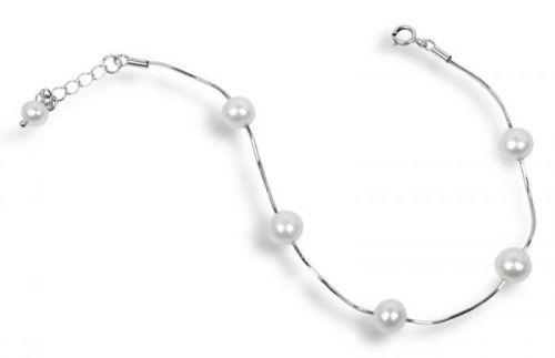 JwL Luxury Pearls Jemný náramok z pravých bielych perál JL0173