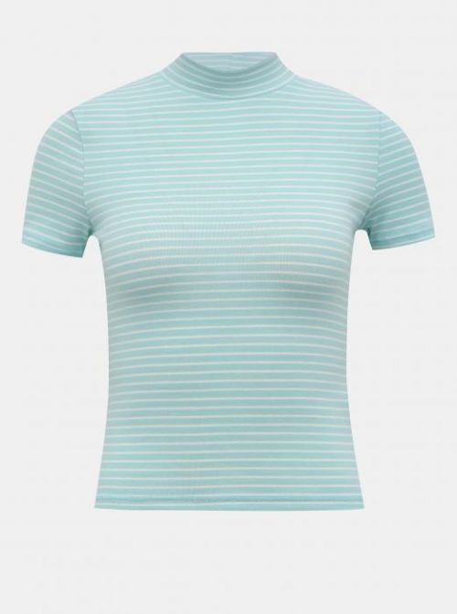 Svetlomodrý pruhovaný crop top TALLY WEiJL