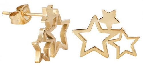 Troli Pozlátené oceľové náušnice s tromi hviezdičkami