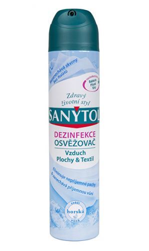 Sanytol Dezinfekčné osviežovač vzduchu, povrchov a textílií 300 ml Mentolová vůně