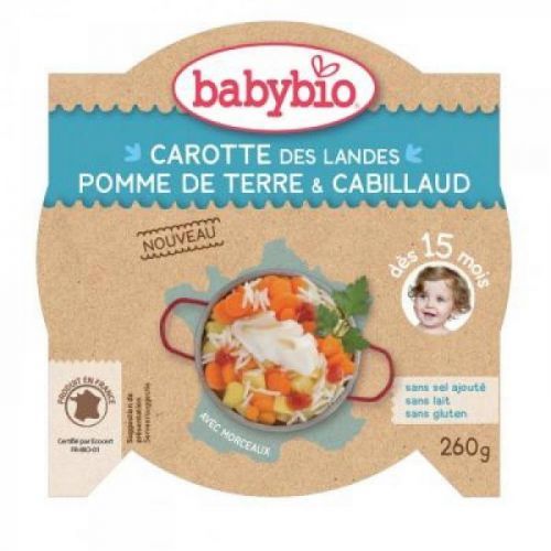 BABYBIO menu mrkvu a zemiaky s treskou 260 g