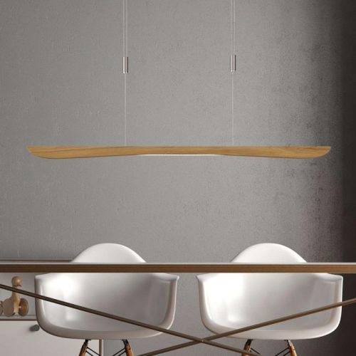 Lucande Hiba závesné LED, dub prírodný, 118 cm