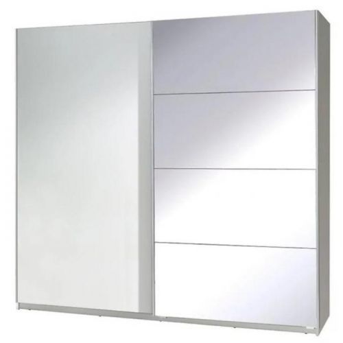 Skriňa  Twister 3 225 cm biela/zrkadlo