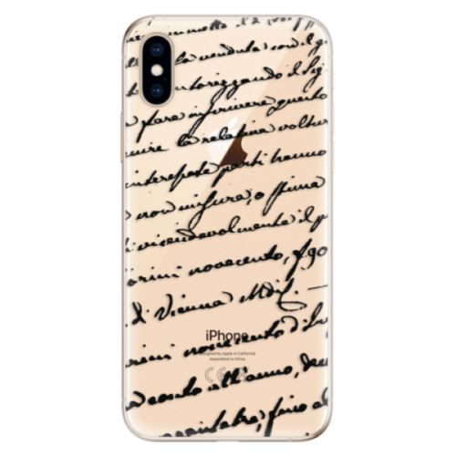 Odolné silikónové puzdro iSaprio - Handwriting 01 - black - iPhone XS