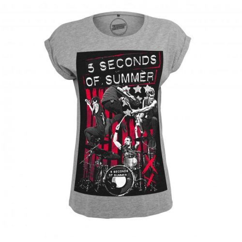 5 Seconds Of Summer - Tričko Longprint Tee - Žena, Šedá, S