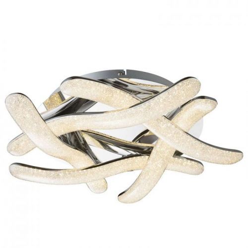 Silné stropné LED svietidlo Nabro, chróm, 60 W