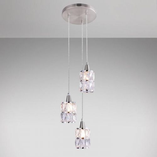 Závesná lampa 15760-3 chróm, krištáľ LW3