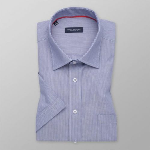 Pánska košeľa Slim Fit modrá s bielym pruhovaným vzorom 11770