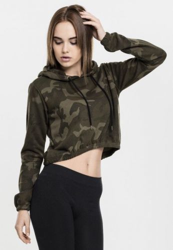 Urban Classics Ladies Camo Cropped Hoody olive camo - L