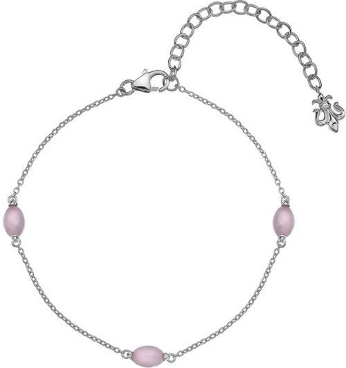Hot Diamonds Strieborný náramok pre narodené v októbri Anais ružový kremeň AB010