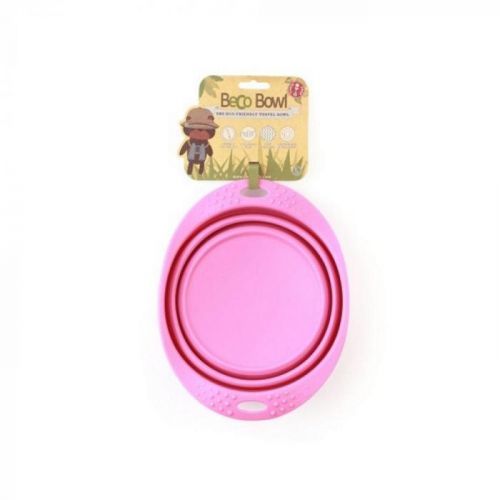 BECO Bowl Travel EKO Cestovná miska pre psov ružová L